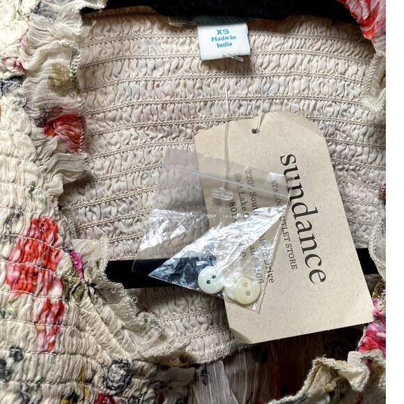 sundance - NWT - womens flowy foral button up long sleeve top - XS - Picture 4 of 9